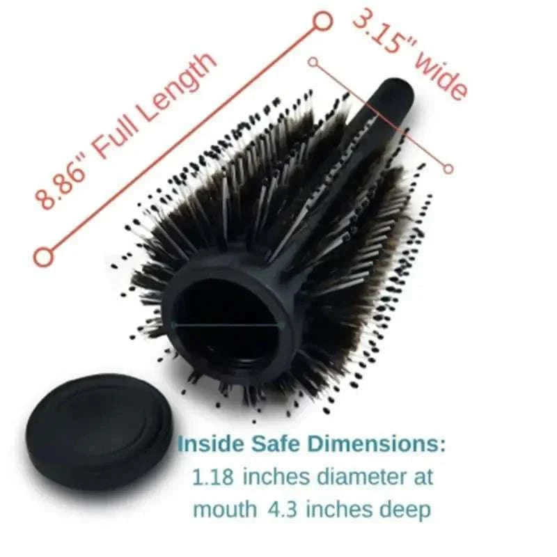 Hair Brush with Hidden Compartment Stash Safe for Travel-black
