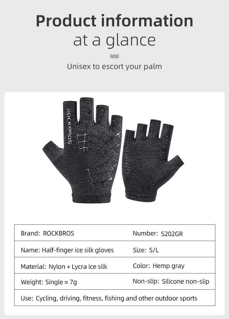 Half Finger Cycling Gloves Anti-Slip Washable Bike Gloves-XS/S