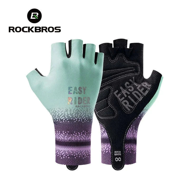 Half Finger Cycling Gloves for Women Shock Absorbing Breathable-S370-GN / XL