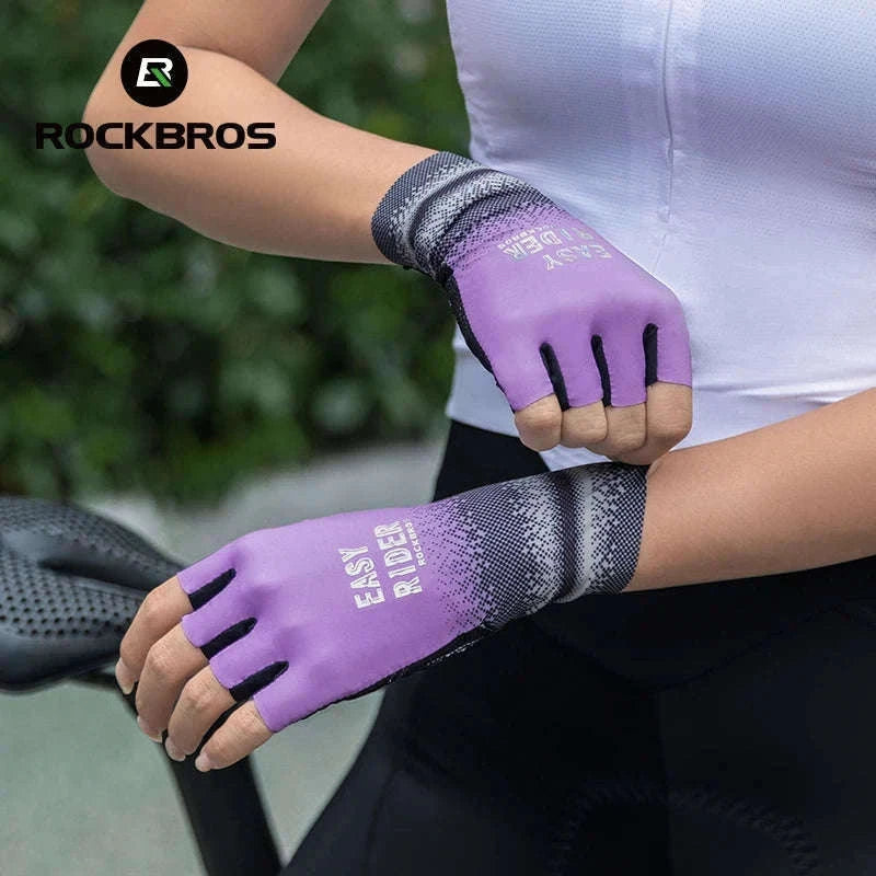 Half Finger Cycling Gloves for Women Shock Absorbing Breathable-S370-GN / XL