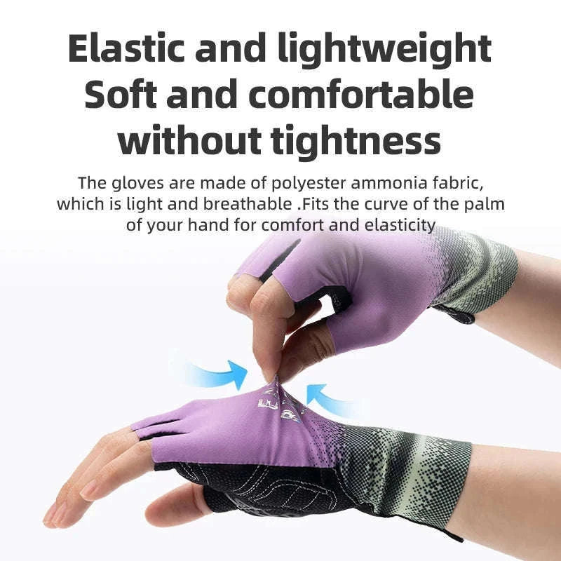 Half Finger Cycling Gloves for Women Shock Absorbing Breathable-S370-GN / XL