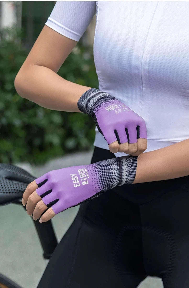 Half Finger Cycling Gloves for Women Shock Absorbing Breathable-S370-GN / XL