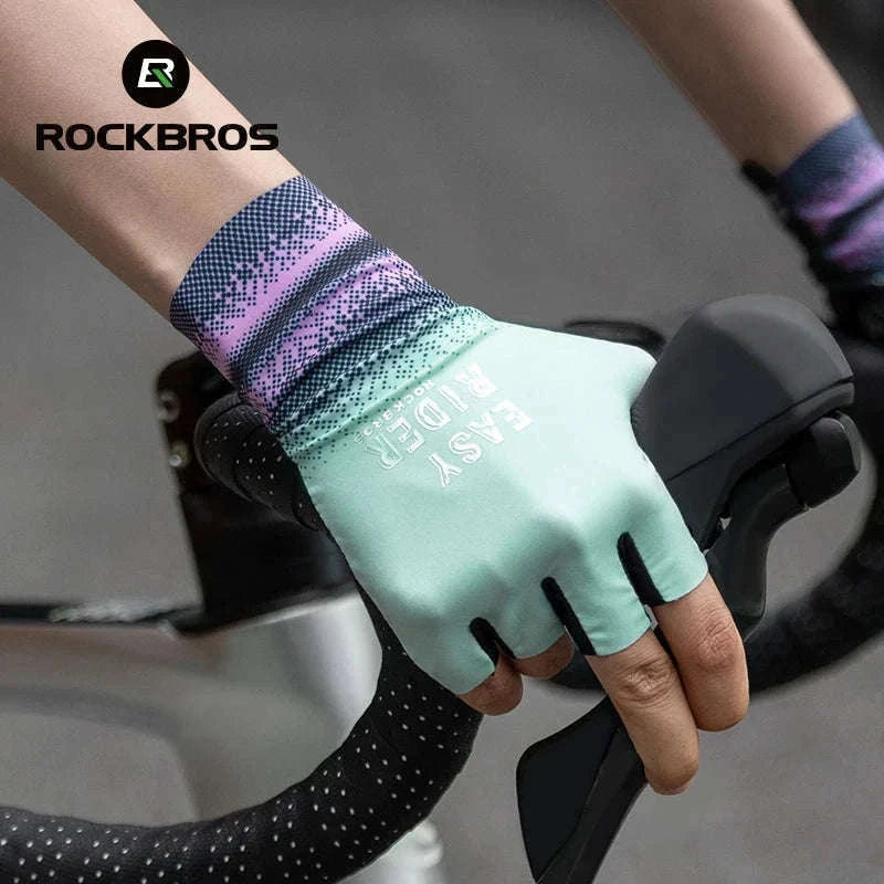 Half Finger Cycling Gloves for Women Shock Absorbing Breathable-S370-GN / XL