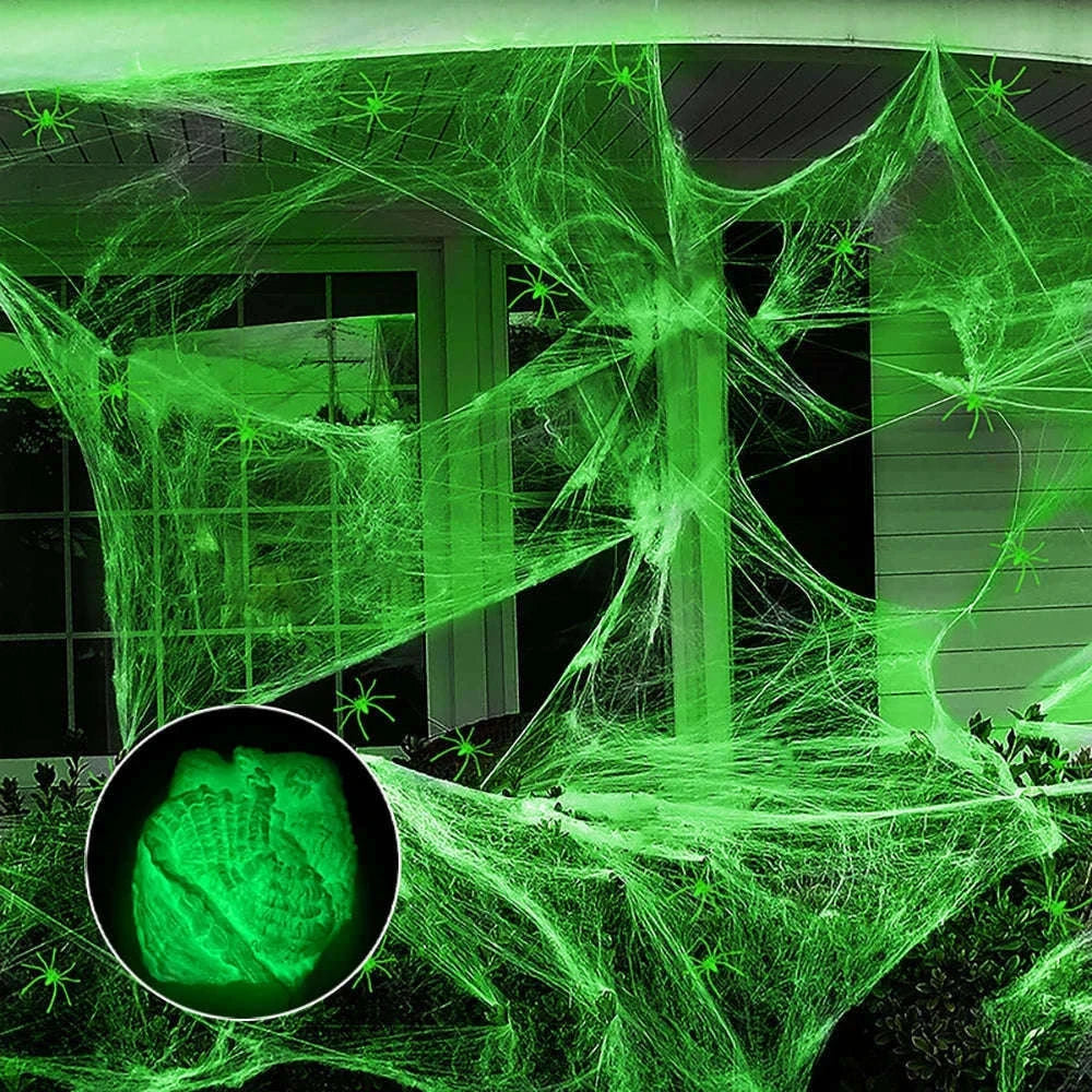 Halloween Fluorescent Spider Webs for Glowing Spooky Decor-Luminous Spider Web / 40g