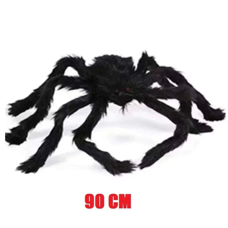Halloween Giant Plush Black Spider Prop with Red Eyes-150 cm