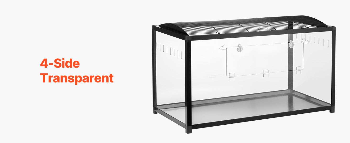 SucceBuy 37.8 x 18.5 x 21.7 inch Hamster Cage 360° Viewing Transparent Hamster Habitats with Front Door for Rats, Guinea Pigs