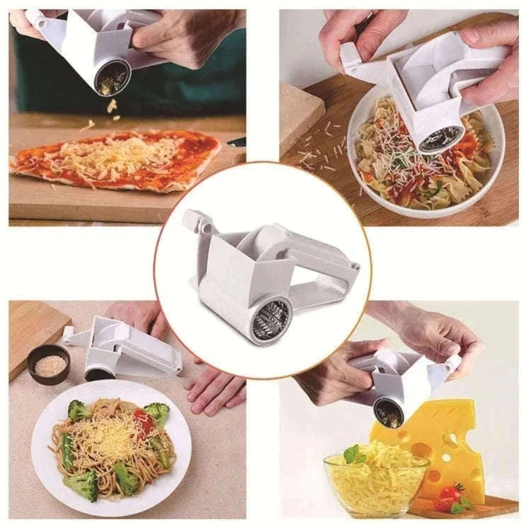 Hand-Cranked Cheese Grater for Fast, Even Shredding-white
