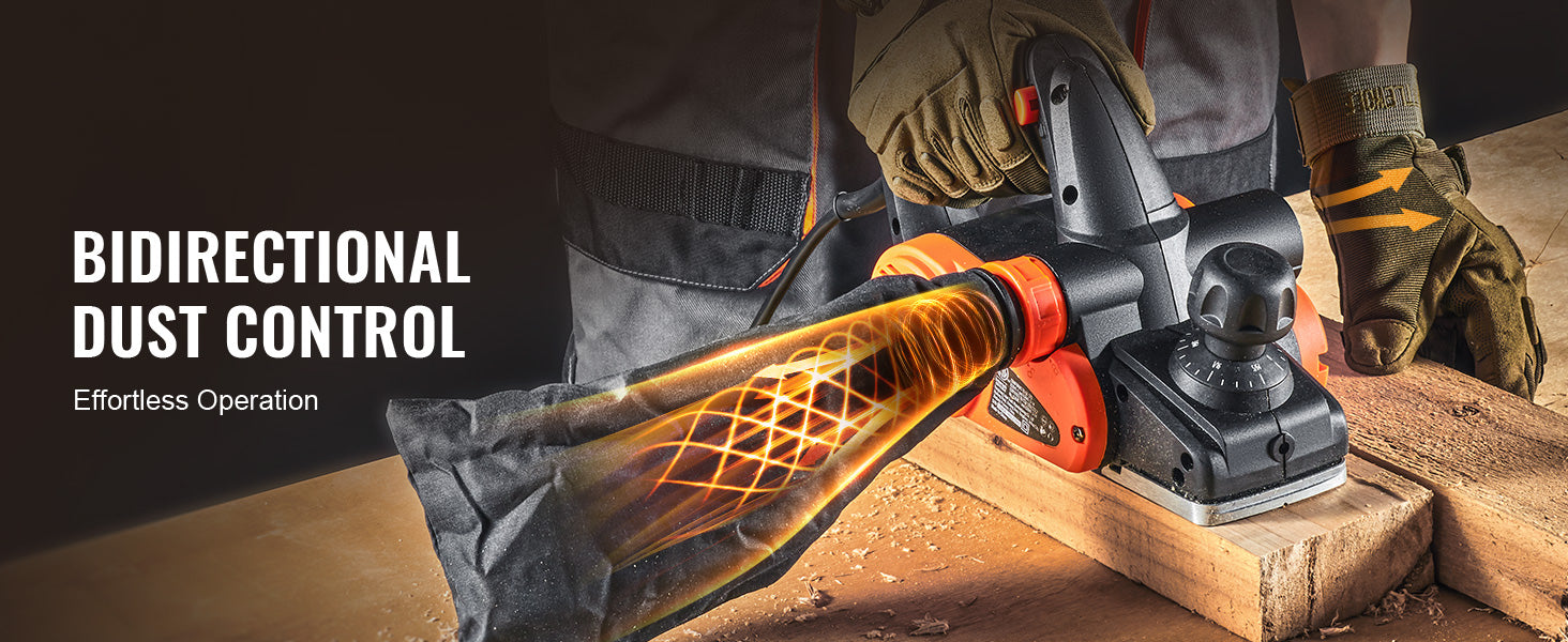 Rindea electrică manuală 3-1/4" 16500 RPM, unealtă electrică pentru rindeluirea lemnului cu fir