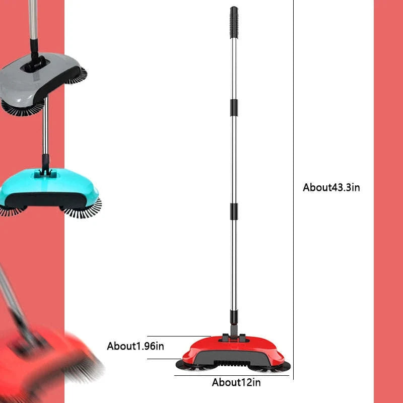 Hand Push Sweeper Mop with Built-In Dustpan for Quick Floor Cleaning-By-Stssbb / United States