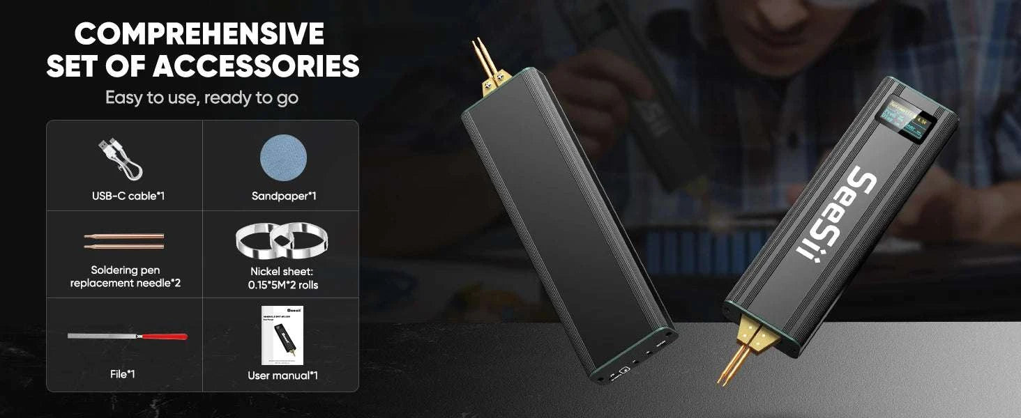 Handheld Battery Spot Welder with 80 Levels & 5000mAh Power-GERMANY