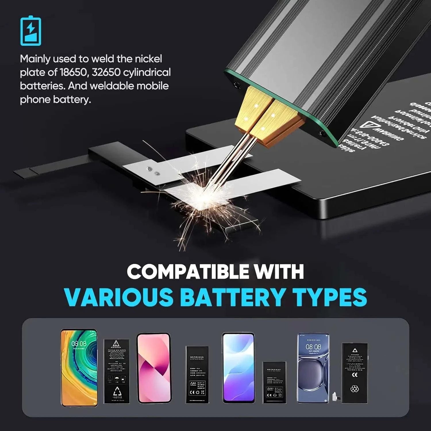 Handheld Battery Spot Welder with 80 Levels & 5000mAh Power-GERMANY