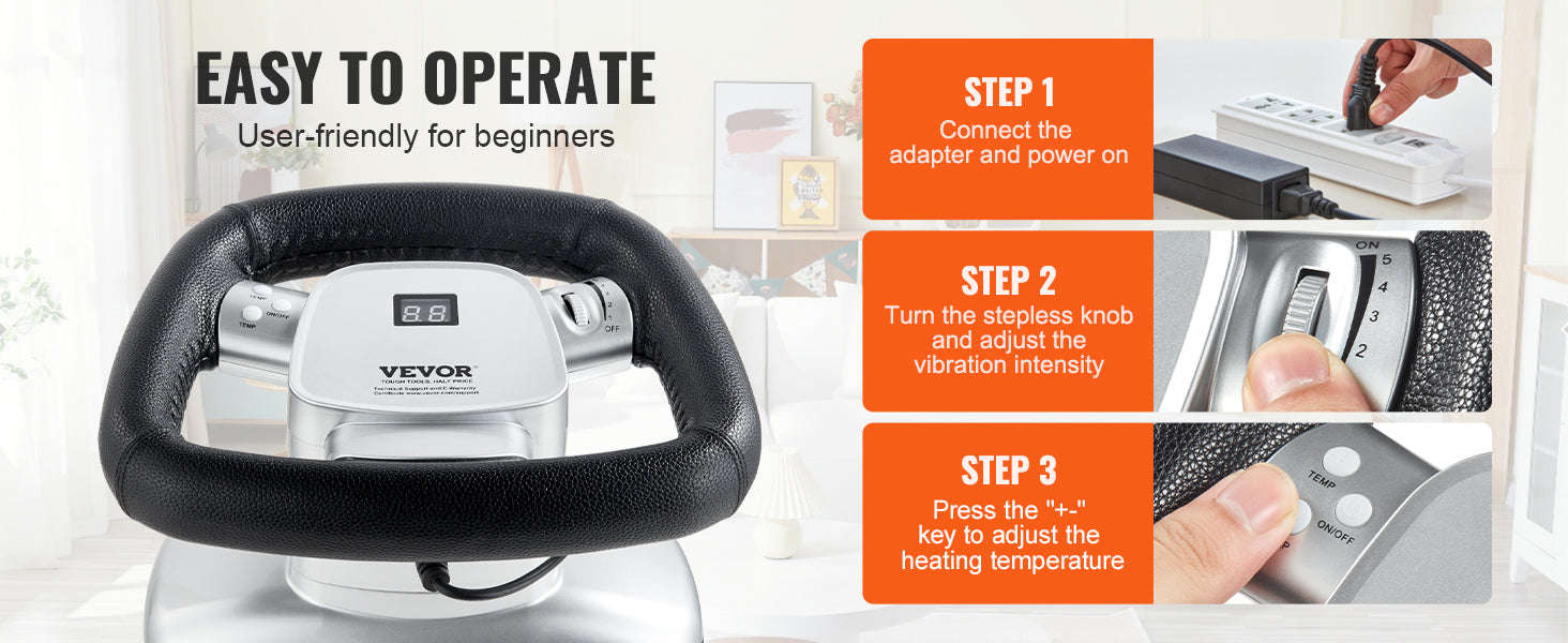 Handheld Body Massager with Variable Speed and Heat Therapy-110V / United States