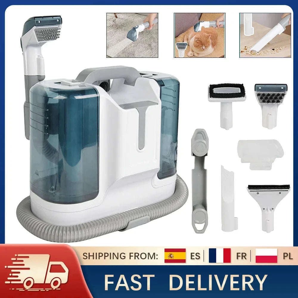 Handheld Carpet Cleaner 10kPa 450W Spot Cleaning Machine-WHITE / france / 220 V|EU