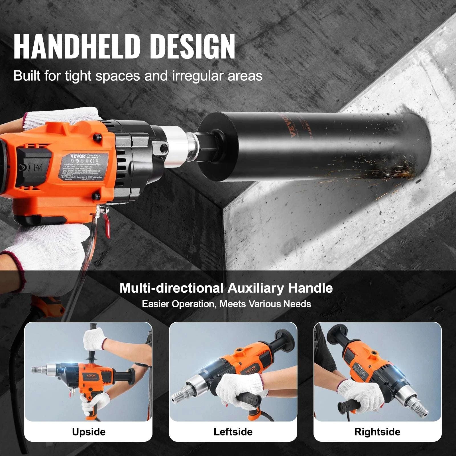 Handheld Core Drill Machine 2000W/2600W Wet & Dry Concrete Drill-2000W 160mm / Poland