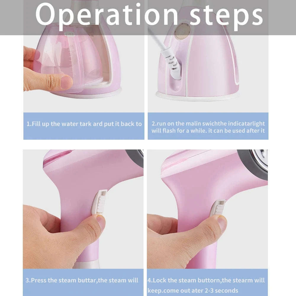 Handheld Garment Steamer 1500W Fabric Steamer for Clothes-blue / EU