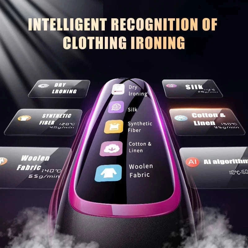 Handheld Garment Steamer with 5 Temperature Settings, 1200W-Purple Board / EU