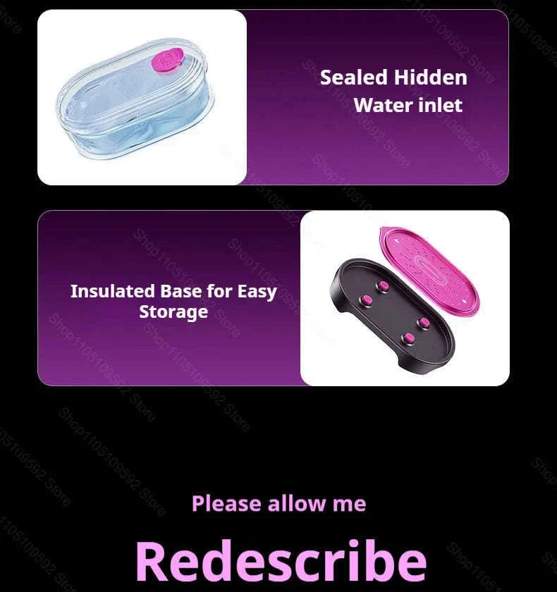 Handheld Garment Steamer with 5 Temperature Settings, 1200W-Purple Board / EU
