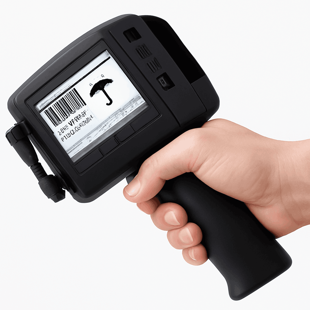 Handheld Inkjet Printer 12.7mm Wireless Coding Barcode Logo Printer-with 2 ink / EU Plug