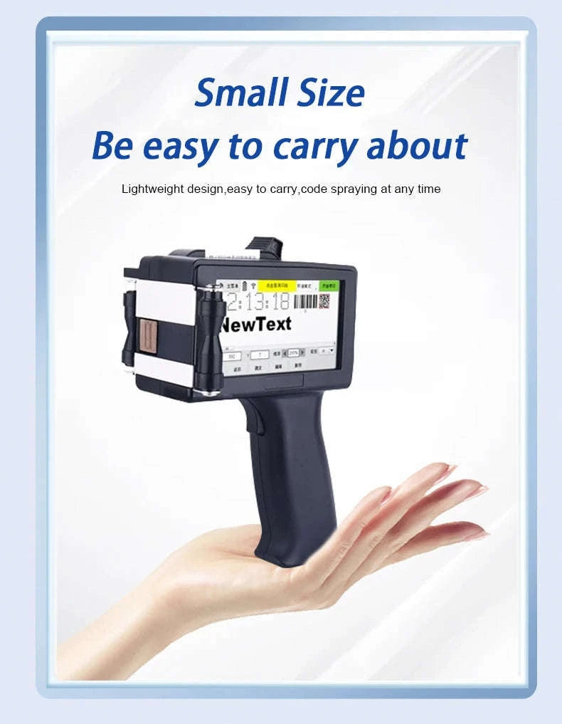 Handheld Inkjet Printer 12.7mm Wireless Coding Barcode Logo Printer-with 2 ink / EU Plug