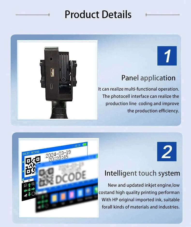 Handheld Inkjet Printer for QR Codes, Barcodes, Dates & Logos-with 1 ink / AU Plug