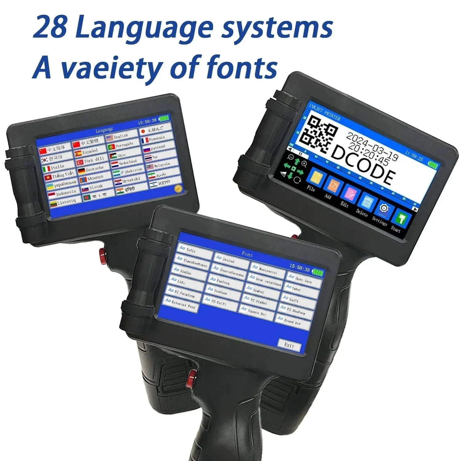 Handheld Inkjet Printer for QR Codes, Barcodes, Dates & Logos-with 1 ink / AU Plug