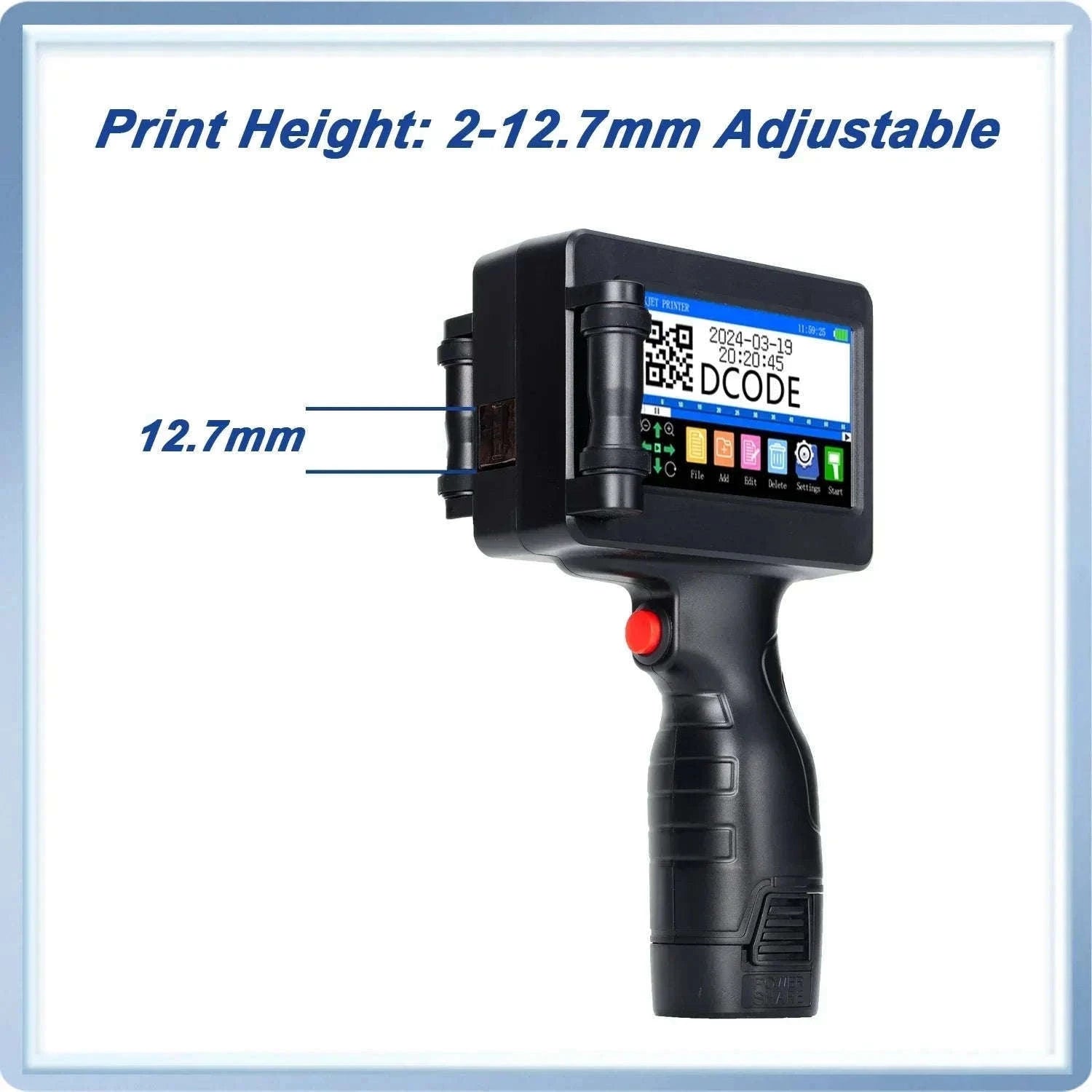 Handheld Inkjet Printer for QR Codes, Barcodes, Dates & Logos-with 1 ink / AU Plug