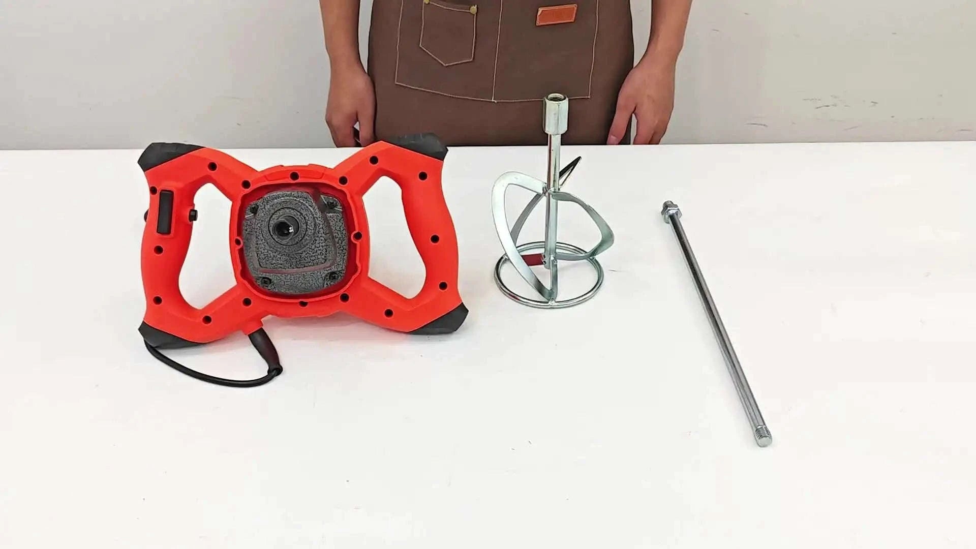 Handheld Paint Concrete Mixer Machine with Adjustable 6-Speed Paddle-Orange / GERMANY