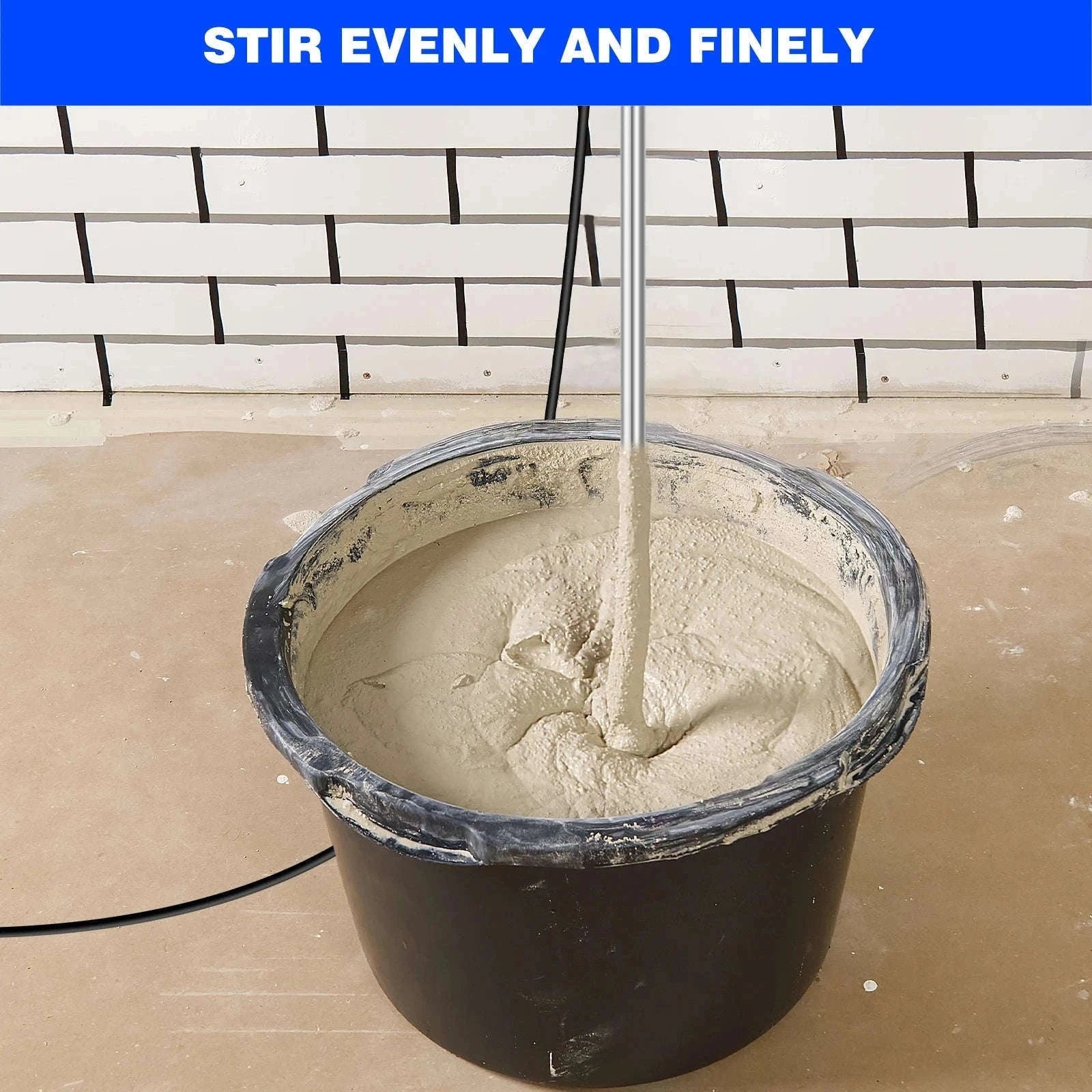 Handheld Paint Concrete Mixer with Adjustable 6-Speed Control-Orange / UNITED KINGDOM