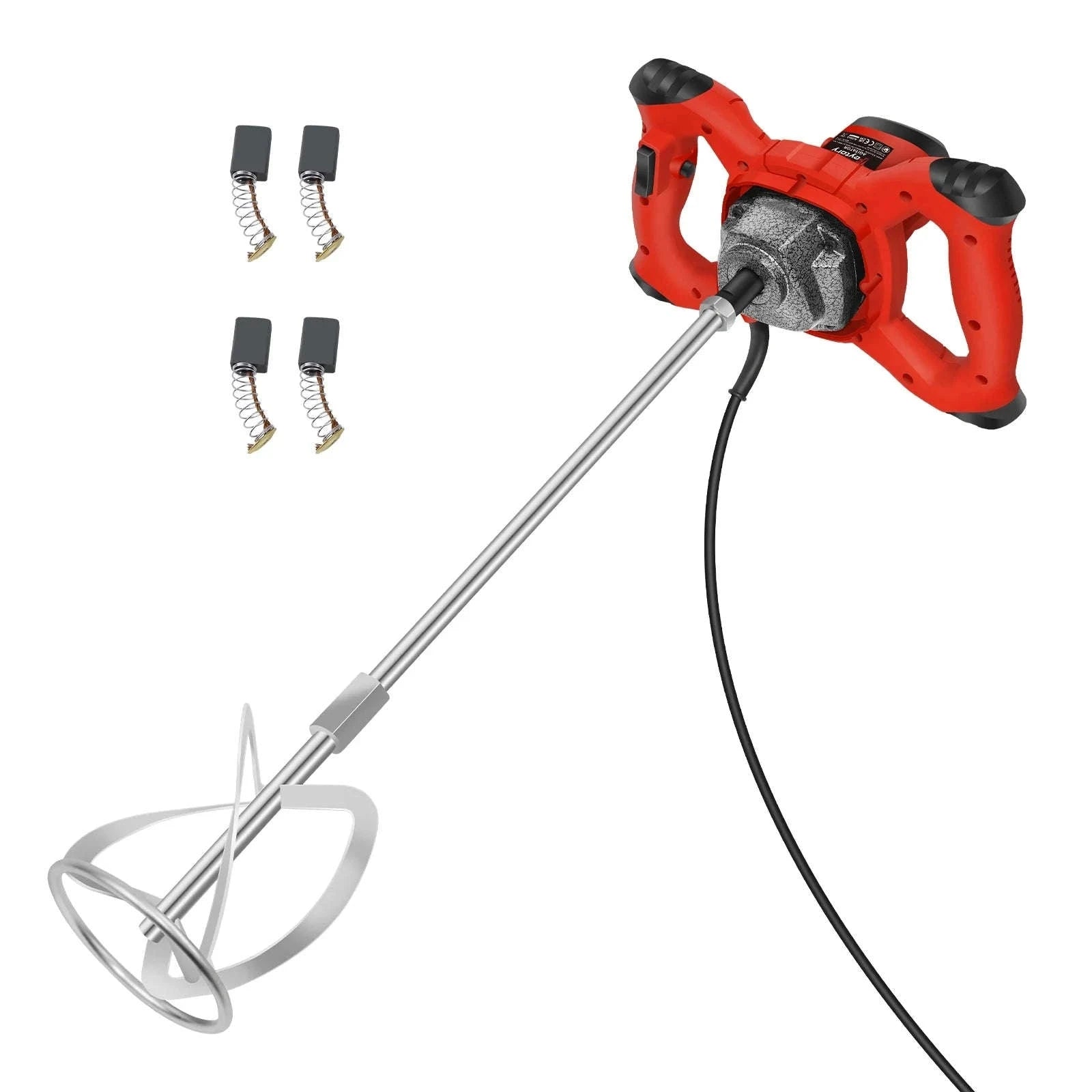 Handheld Paint Concrete Mixer with Adjustable 6-Speed Control-Orange / UNITED KINGDOM