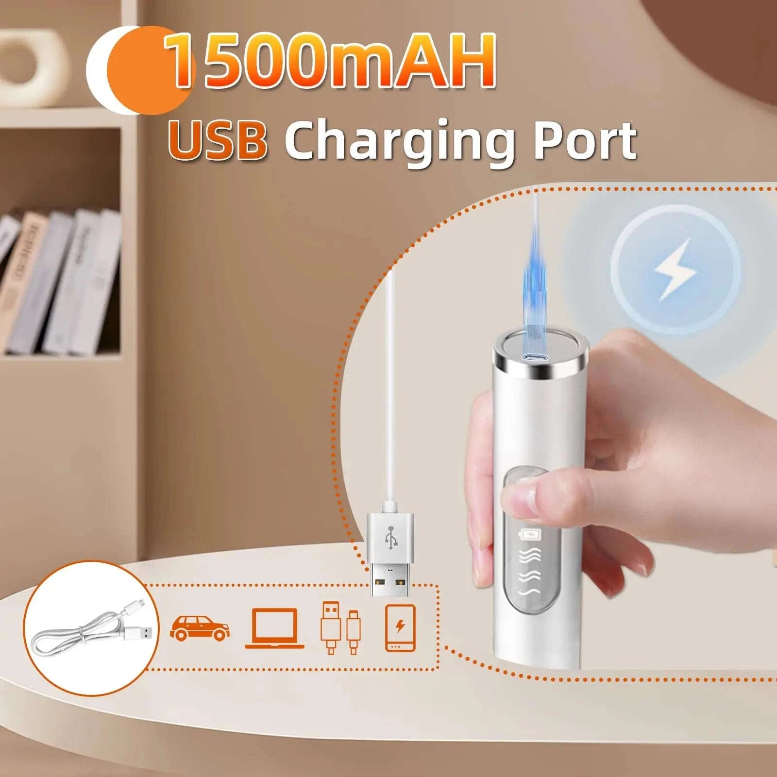 Handheld Rechargeable Milk Frother with 3 Whisks and 3 Speeds-United States / YELLOW