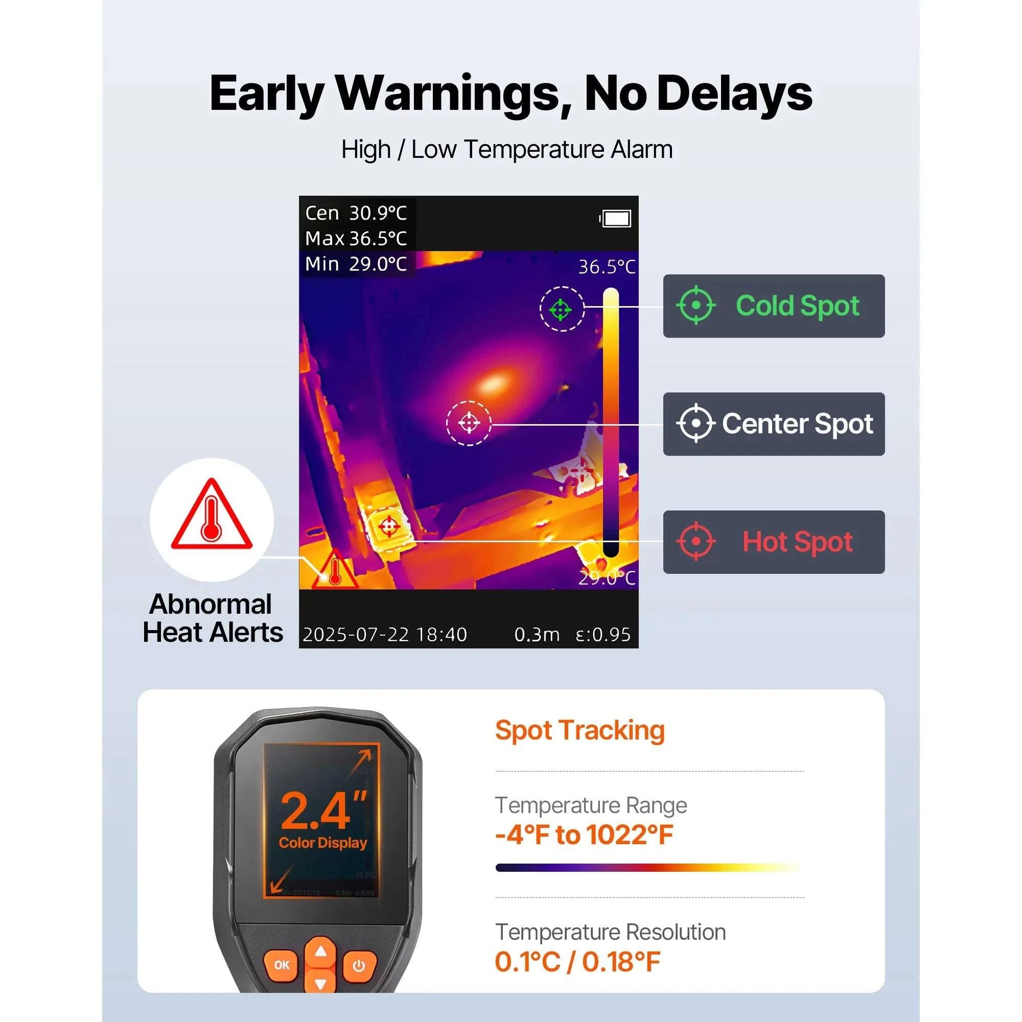 Handheld Thermal Camera 240x180 IR Resolution with 2MP Visual-2.8inch / United States