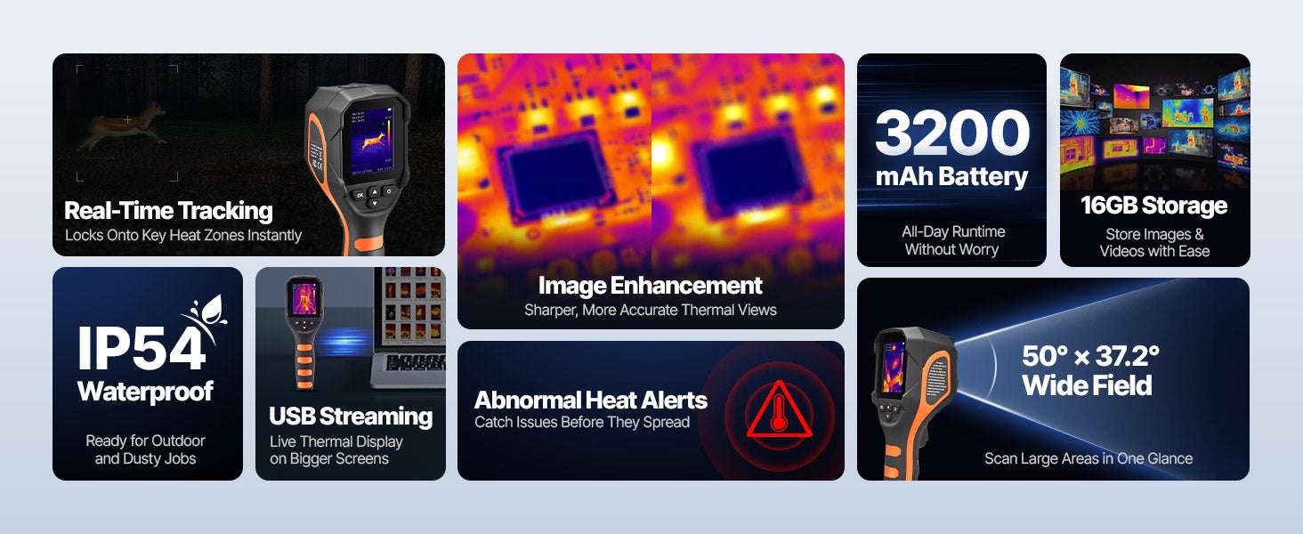 Handheld Thermal Camera 320x240 Enhanced Imaging with 25Hz Refresh-256x192pixels / United States
