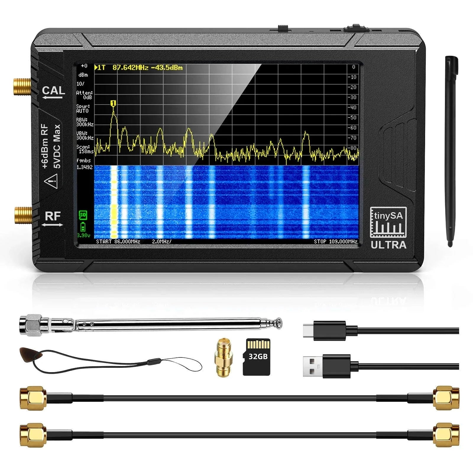 Handheld Tiny Spectrum Analyzer ULTRA with 4" Display and 32GB Card-TinySA 2.8inch / CHINA