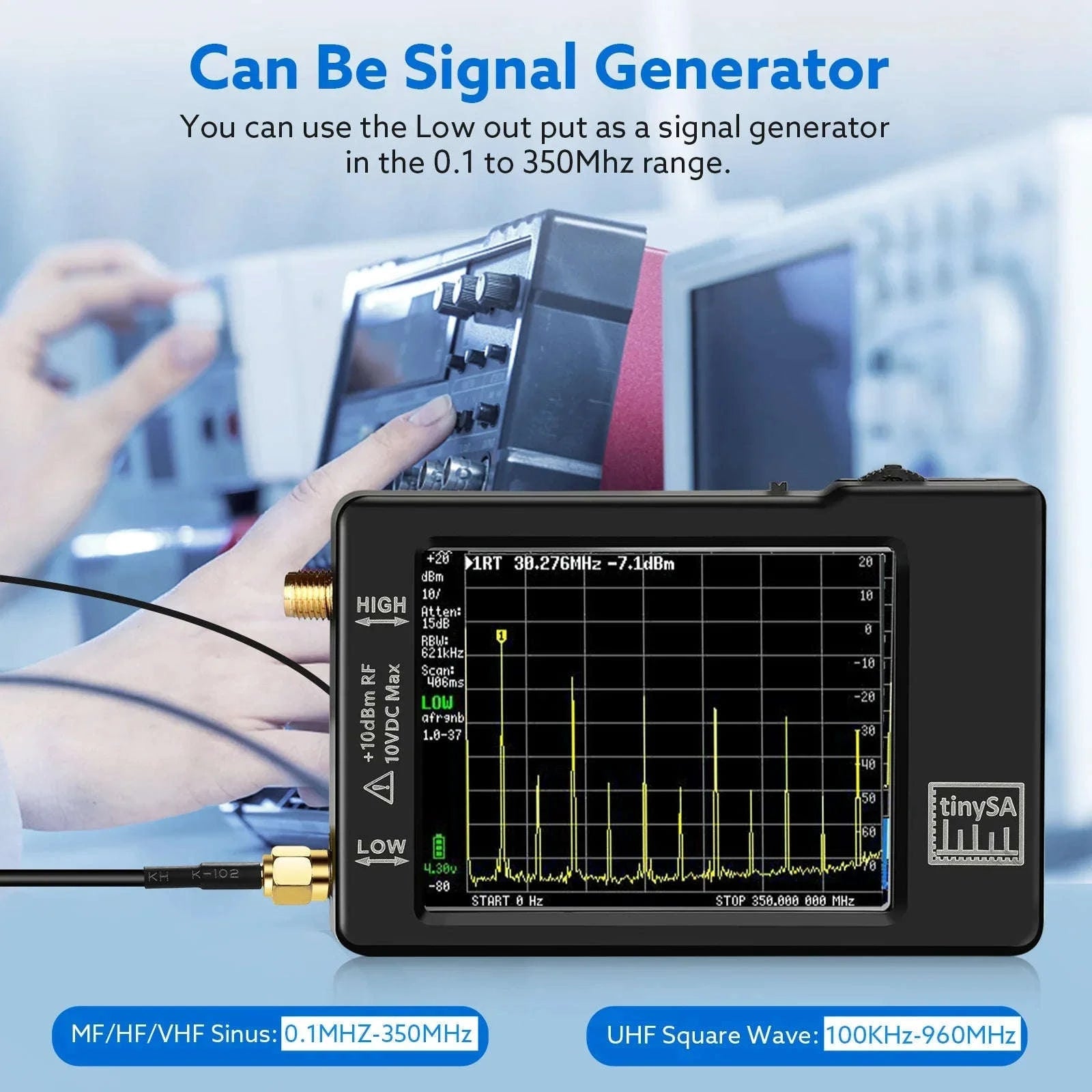 Handheld Tiny Spectrum Analyzer ULTRA with 4" Display and 32GB Card-TinySA 2.8inch / CHINA