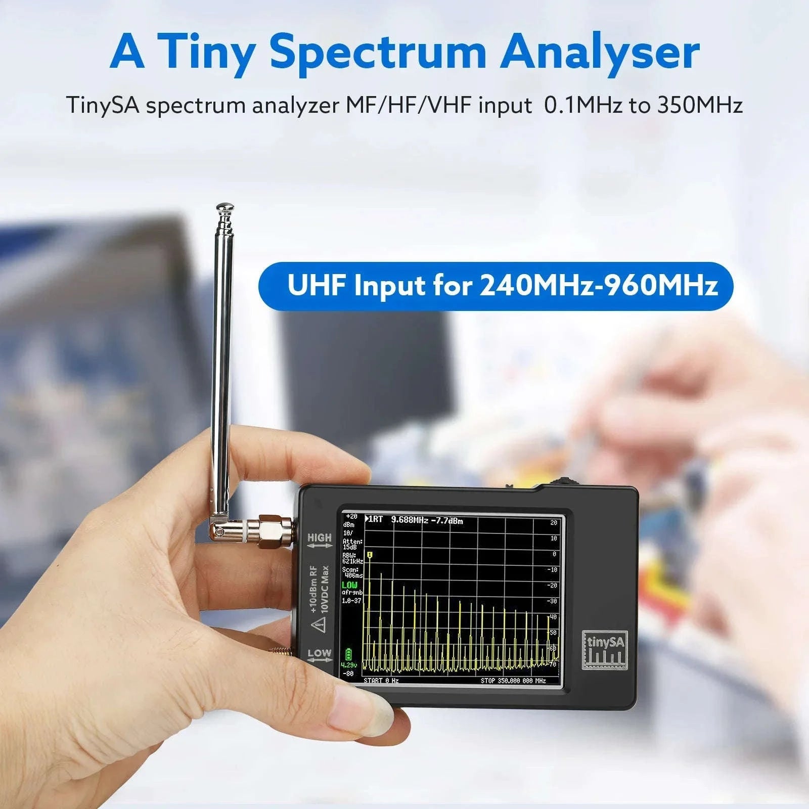 Handheld Tiny Spectrum Analyzer ULTRA with 4" Display and 32GB Card-TinySA 2.8inch / CHINA