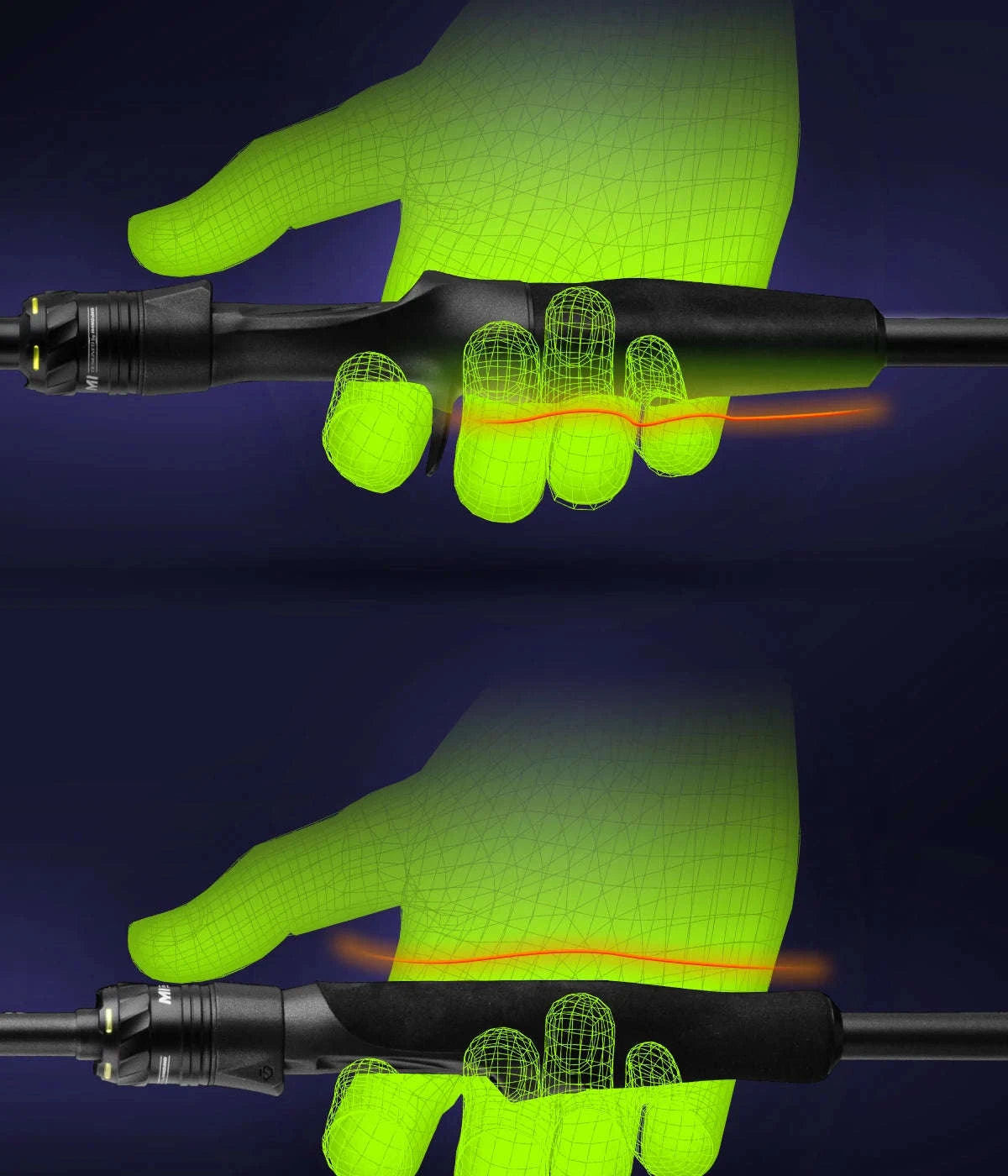 HANDING M1 Bass Fishing Rod with Fuji Guide Rings-Spin1.68m-MF-UL / spain