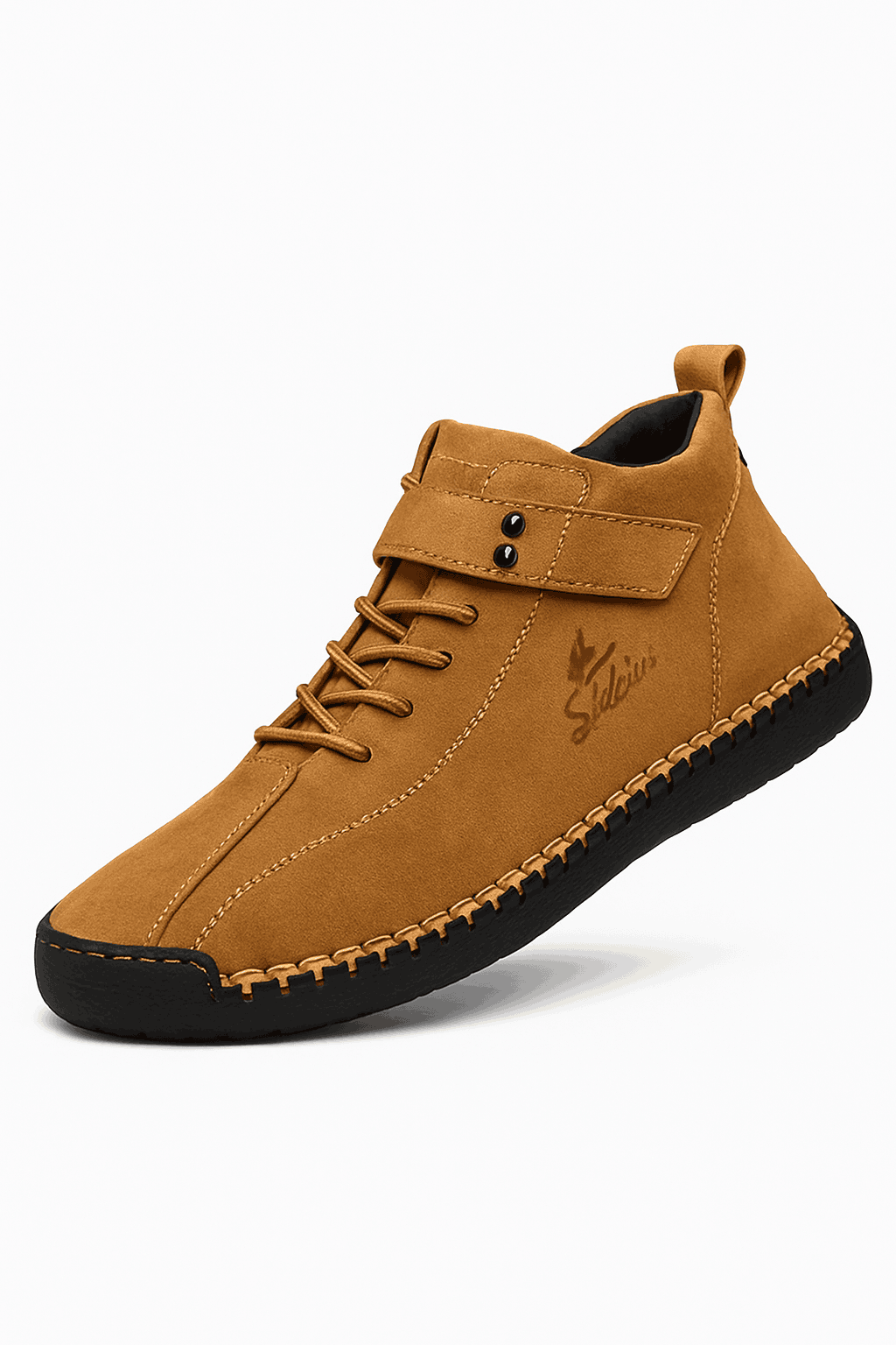 Handmade Leather Casual Men Shoes-Red / 39