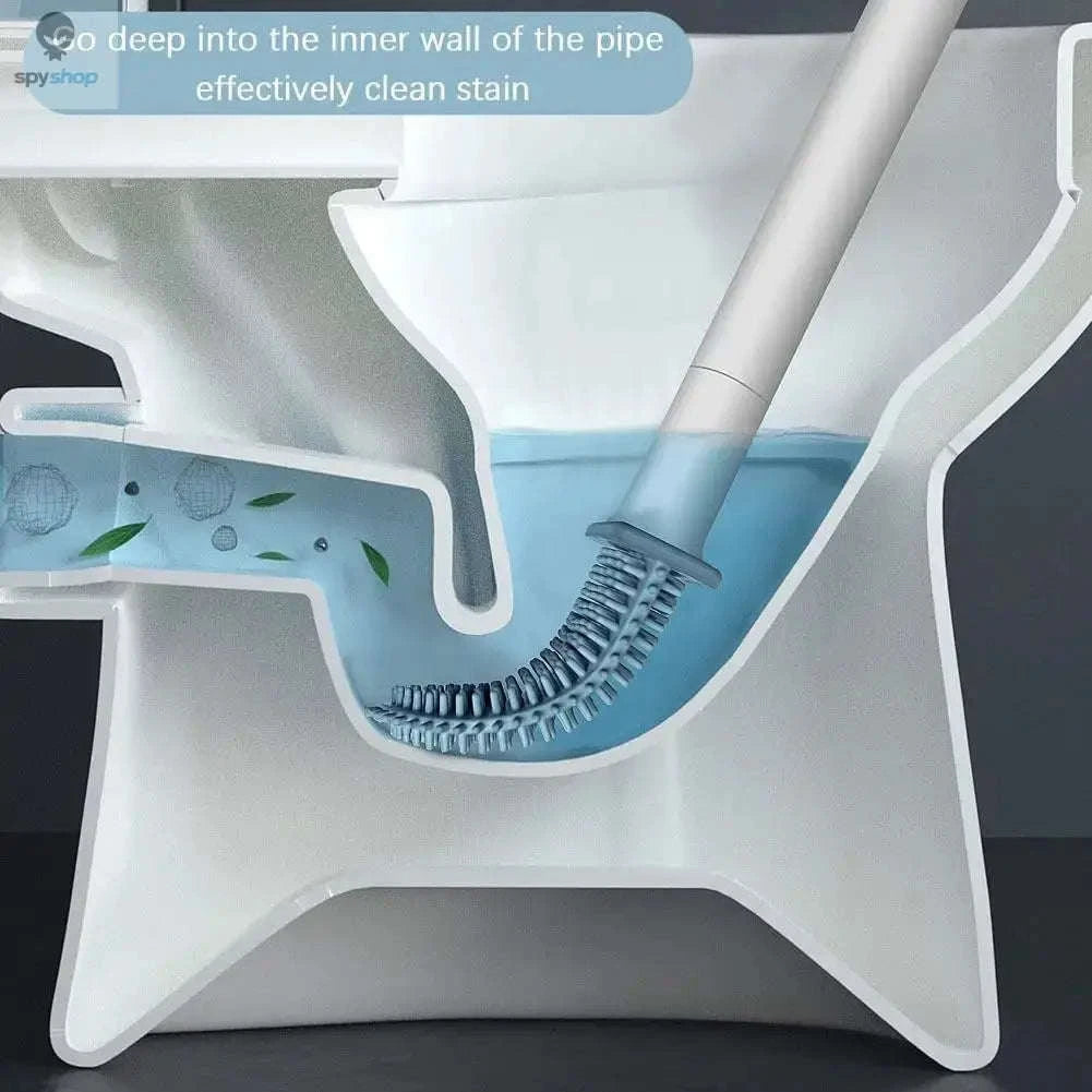 Hanging Silicone Toilet Brush Cleaner – Flexible, Hygienic Bathroom Cleaning Tool-2PCS-black