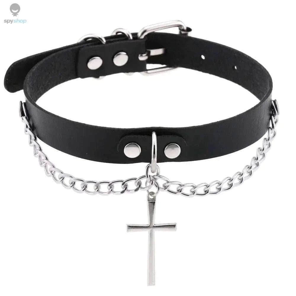 Harajuku Punk Rock Heart Spike Choker for Bold Statement Style-W4704
