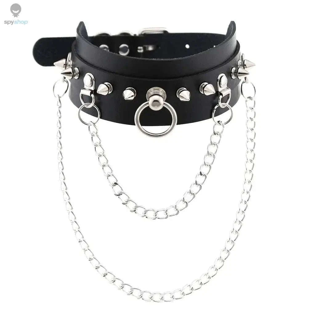 Harajuku Punk Rock Heart Spike Choker for Bold Statement Style-W4704