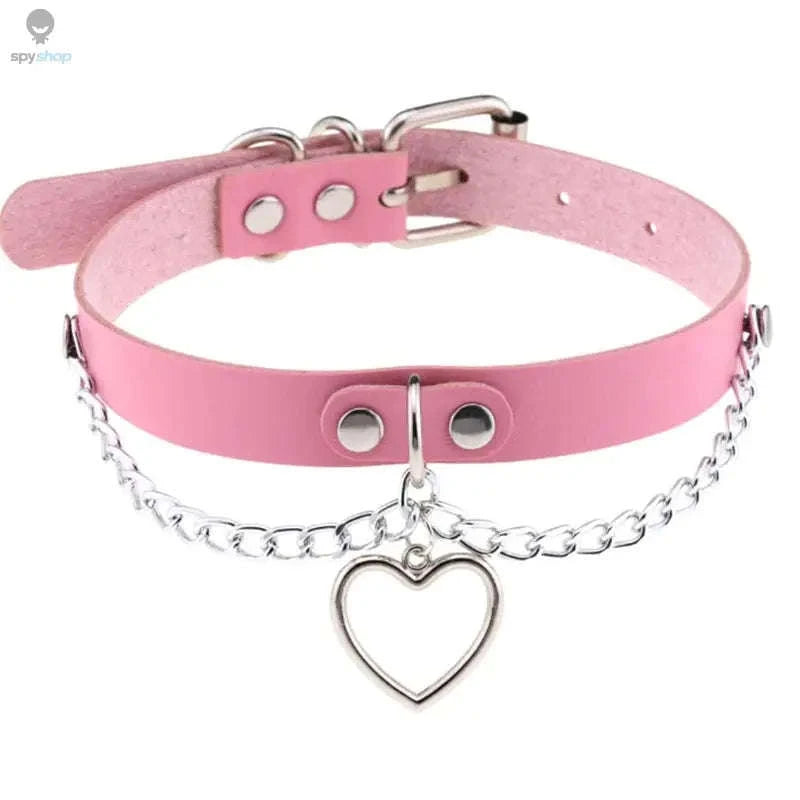 Harajuku Punk Rock Heart Spike Choker-W4704
