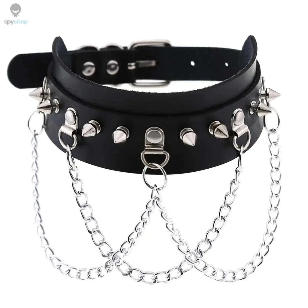 Harajuku Punk Rock Heart Spike Choker-W4704