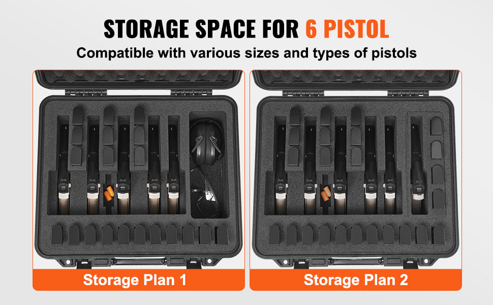 Hard Pistol Case with Pre-Cut Foam IP67 Waterproof TSA Lockable