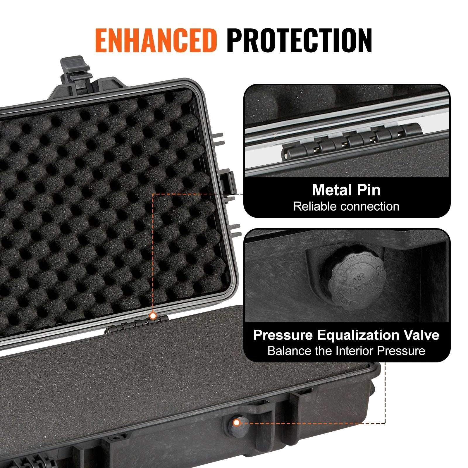 Hard Rifle Case with Wheels Waterproof Shockproof Gun Storage-50 in / Poland