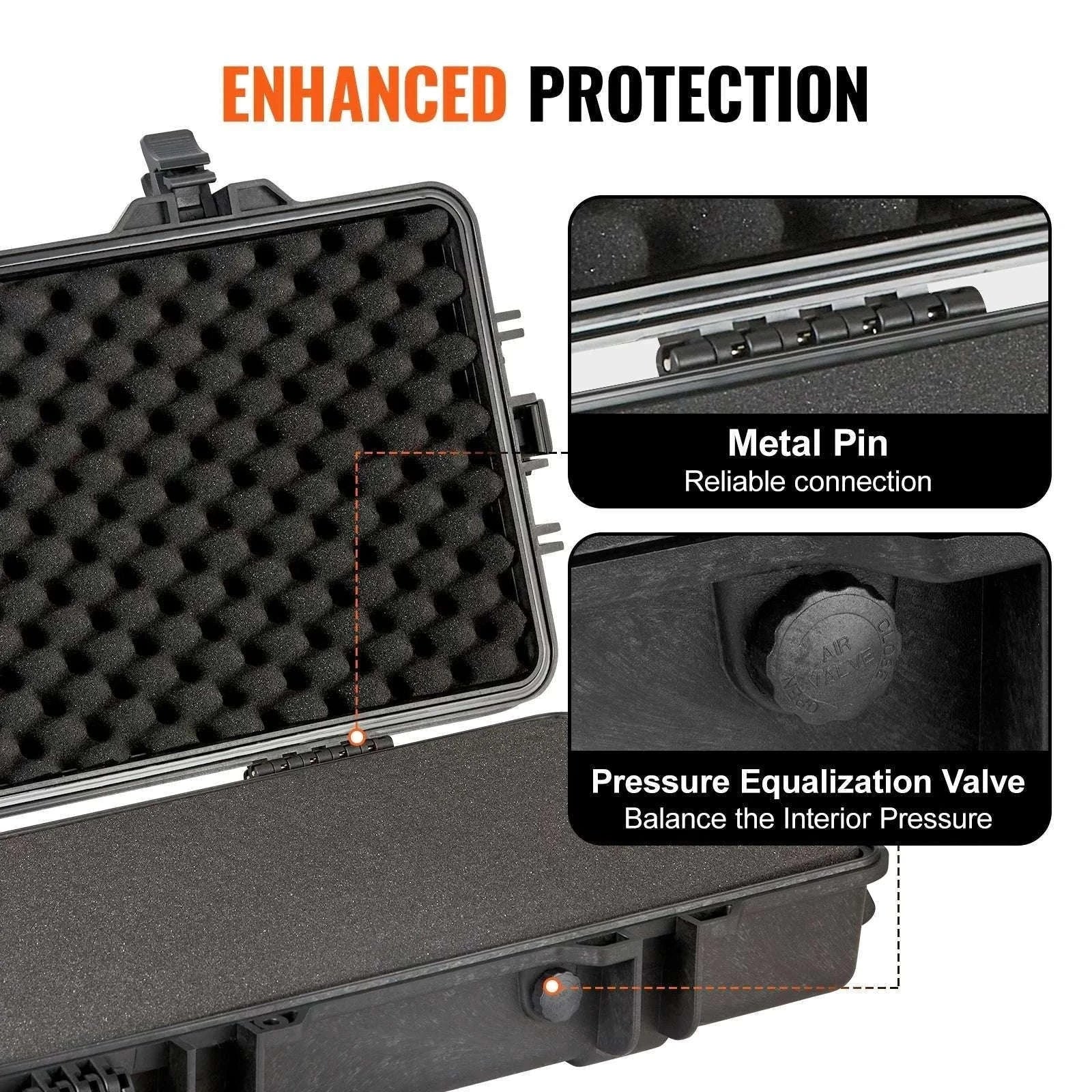 Hard Rifle Case with Wheels Waterproof Shockproof Gun Storage-50 in / Poland
