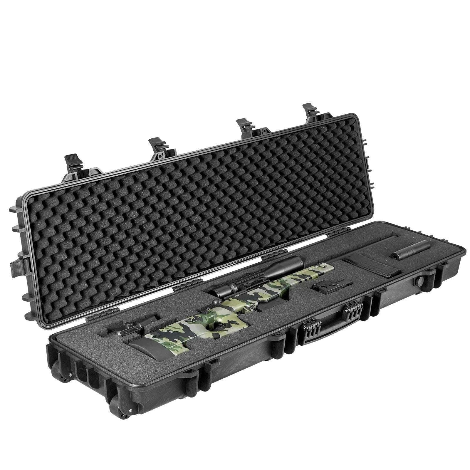 Hard Rifle Case with Wheels Waterproof Shockproof Gun Storage-50 in / Poland