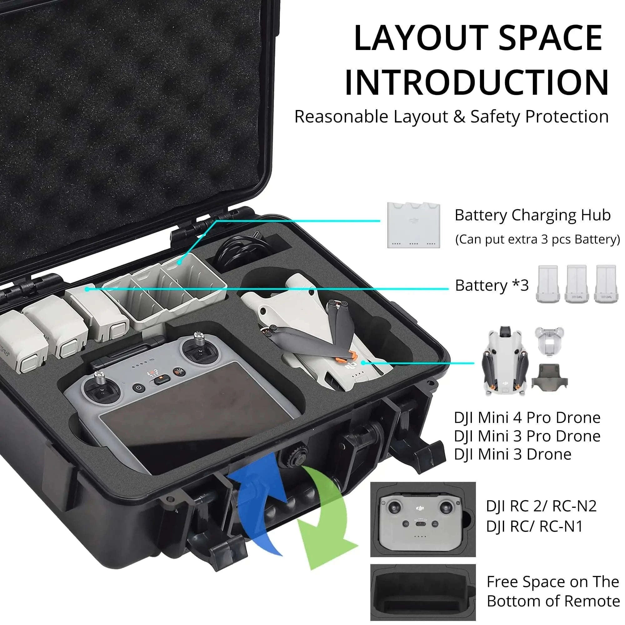 Hard Shell Travel Case for DJI Mini 4 Pro-Black