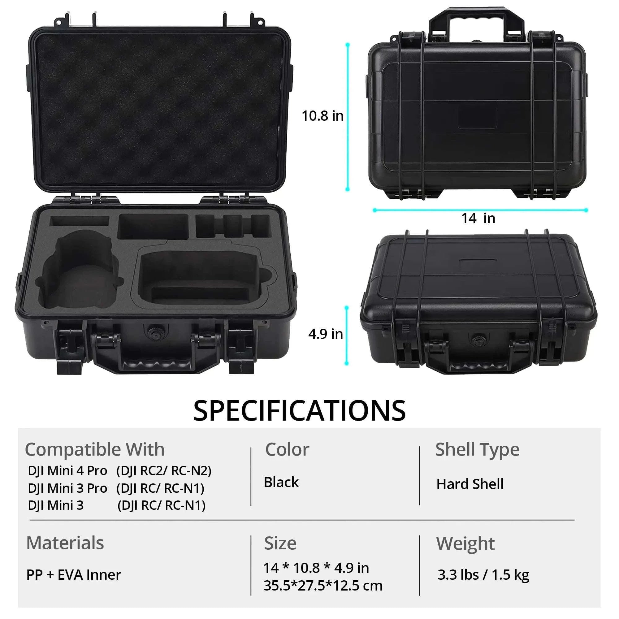 Hard Shell Travel Case for DJI Mini 4 Pro-Black