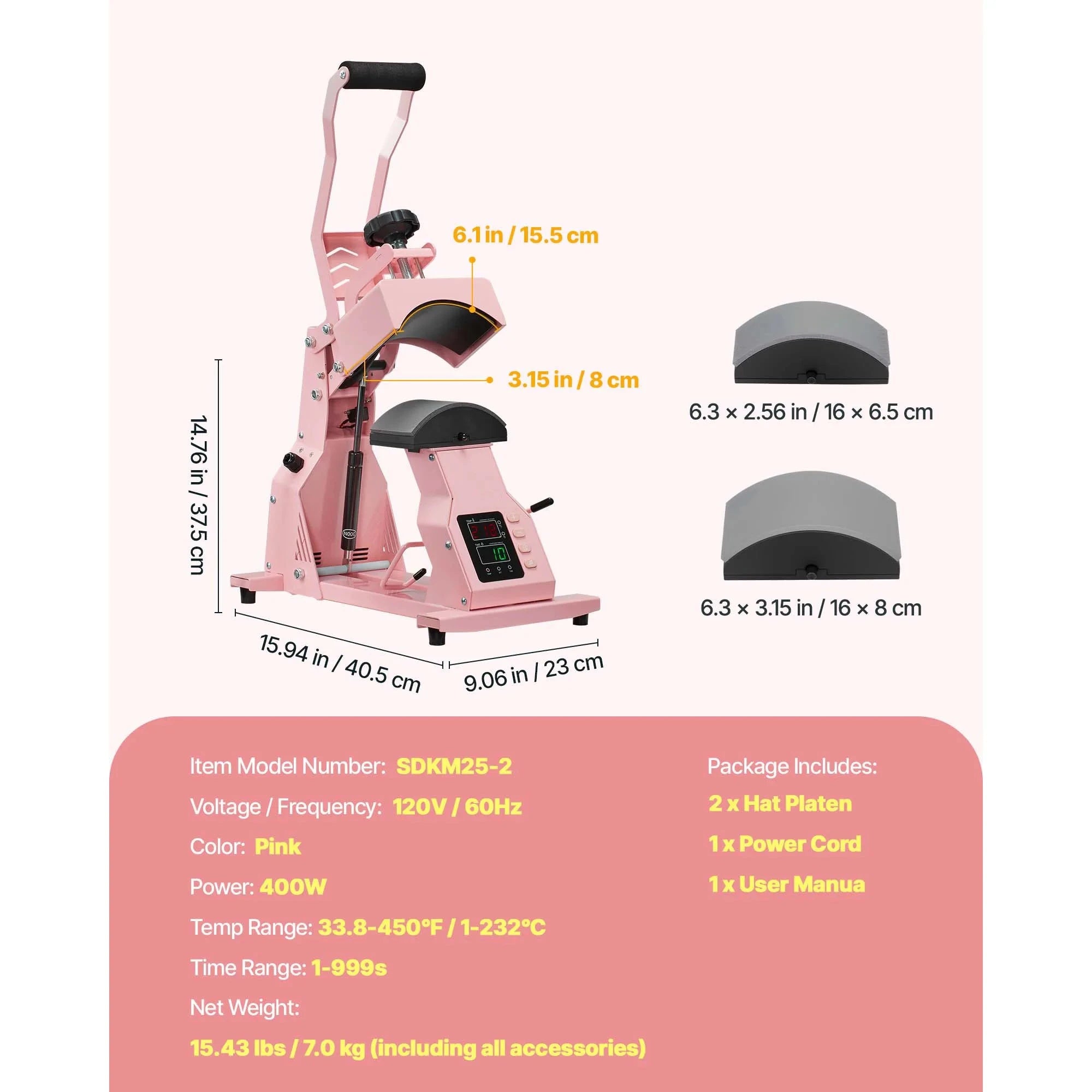 Hat Heat Press Machine with Interchangeable Platens-Green 4in1 / france