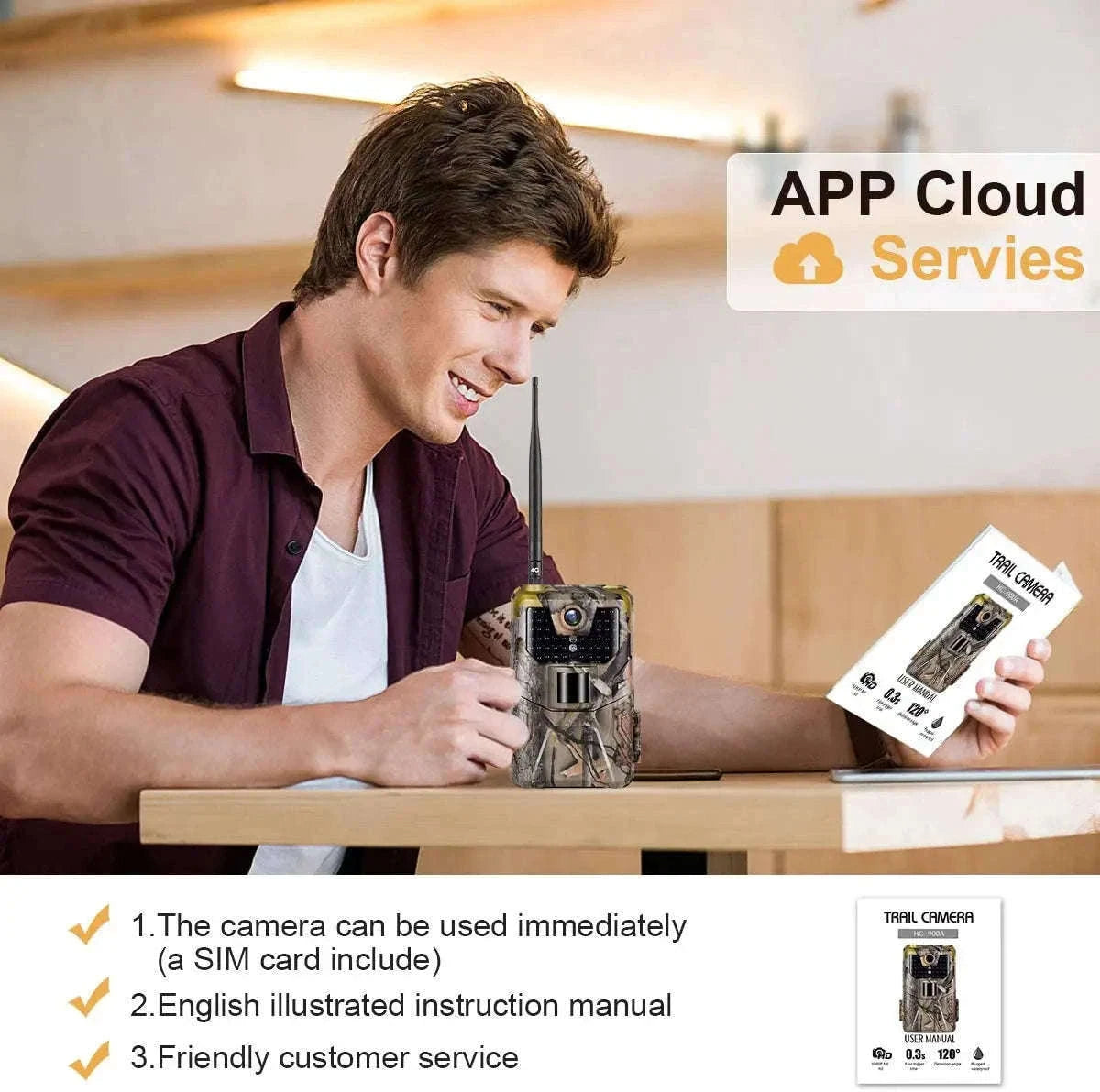 HC900PRO 4G Wireless Trail Camera with Live App and 30MP Night Vision-USA VERSION